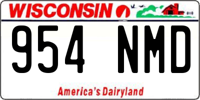 WI license plate 954NMD