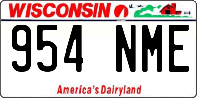 WI license plate 954NME