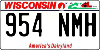 WI license plate 954NMH