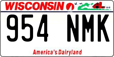 WI license plate 954NMK