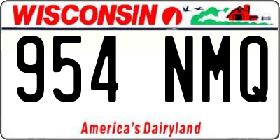 WI license plate 954NMQ