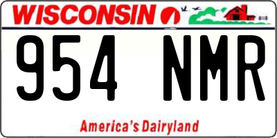 WI license plate 954NMR