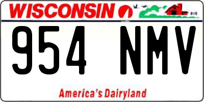 WI license plate 954NMV