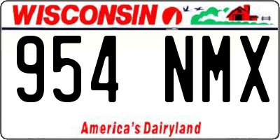 WI license plate 954NMX