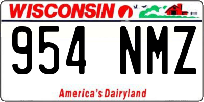 WI license plate 954NMZ