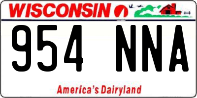 WI license plate 954NNA