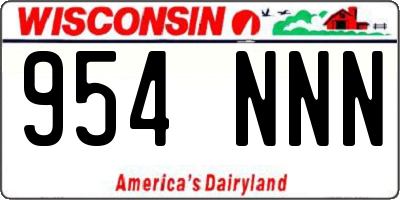 WI license plate 954NNN
