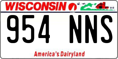 WI license plate 954NNS
