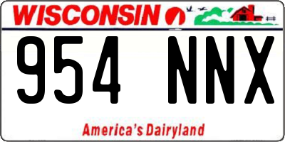 WI license plate 954NNX