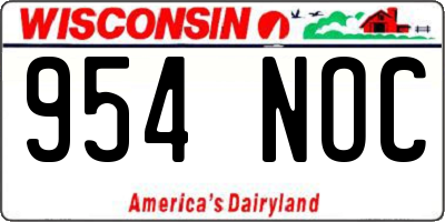 WI license plate 954NOC