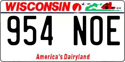 WI license plate 954NOE