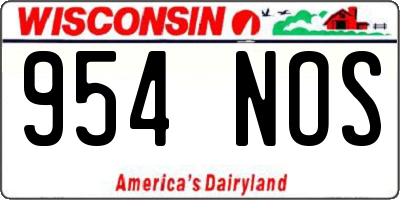 WI license plate 954NOS