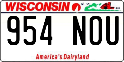 WI license plate 954NOU