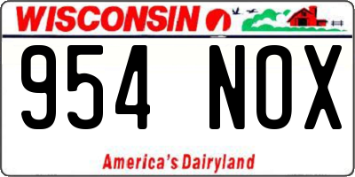 WI license plate 954NOX