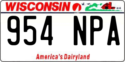 WI license plate 954NPA