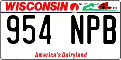 WI license plate 954NPB