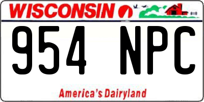 WI license plate 954NPC
