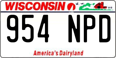 WI license plate 954NPD