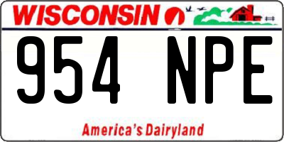 WI license plate 954NPE