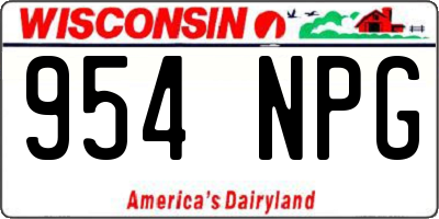 WI license plate 954NPG