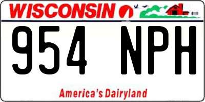 WI license plate 954NPH