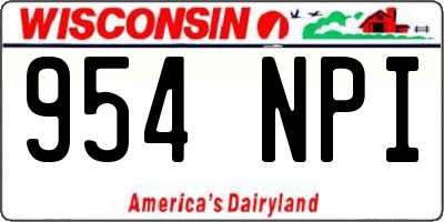WI license plate 954NPI
