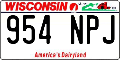 WI license plate 954NPJ