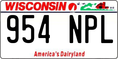 WI license plate 954NPL