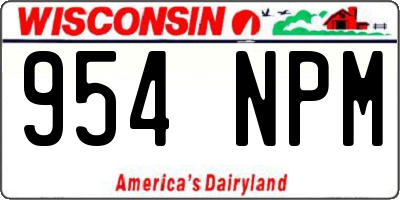 WI license plate 954NPM