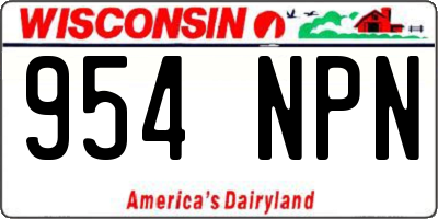 WI license plate 954NPN
