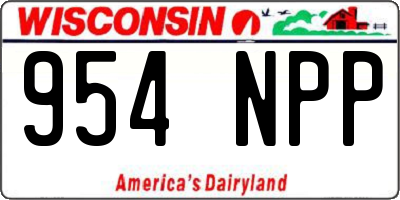 WI license plate 954NPP