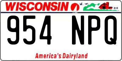 WI license plate 954NPQ
