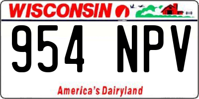 WI license plate 954NPV