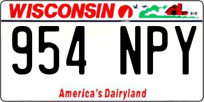 WI license plate 954NPY