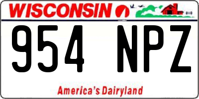 WI license plate 954NPZ