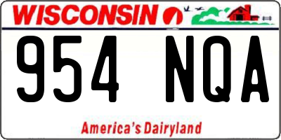 WI license plate 954NQA