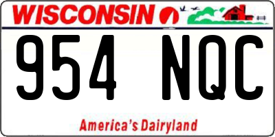 WI license plate 954NQC
