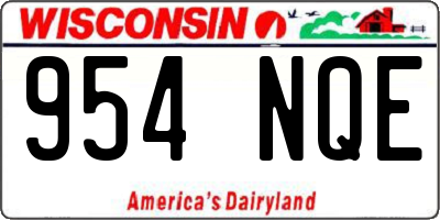 WI license plate 954NQE