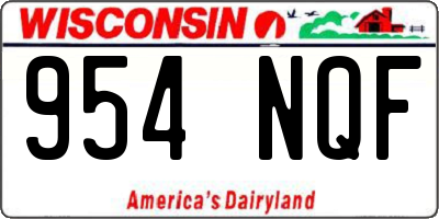 WI license plate 954NQF