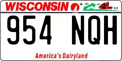 WI license plate 954NQH