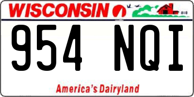 WI license plate 954NQI