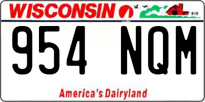 WI license plate 954NQM