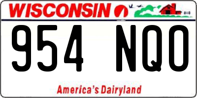 WI license plate 954NQO