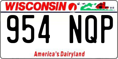 WI license plate 954NQP