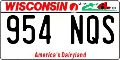 WI license plate 954NQS
