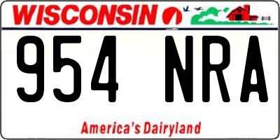 WI license plate 954NRA