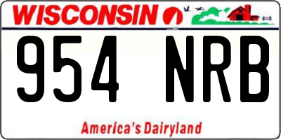 WI license plate 954NRB