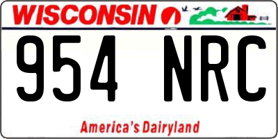 WI license plate 954NRC