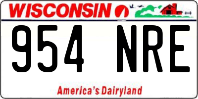 WI license plate 954NRE