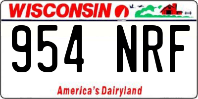 WI license plate 954NRF